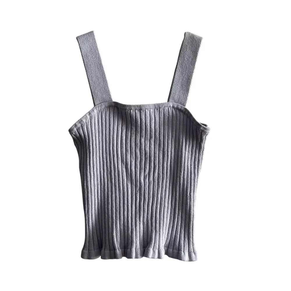 Madewell purple‎ ribbed knitted tank top womens large coquette ethereal y2k